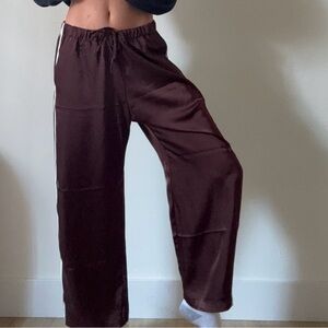 Brown Satin Lounge Pants